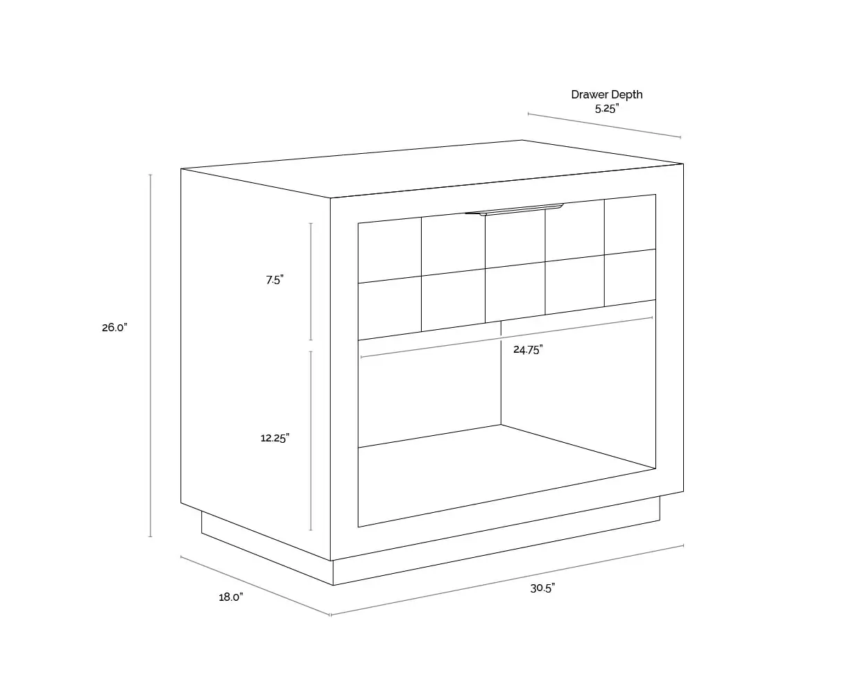 SUNPAN Akava Nightstand 111062 perth