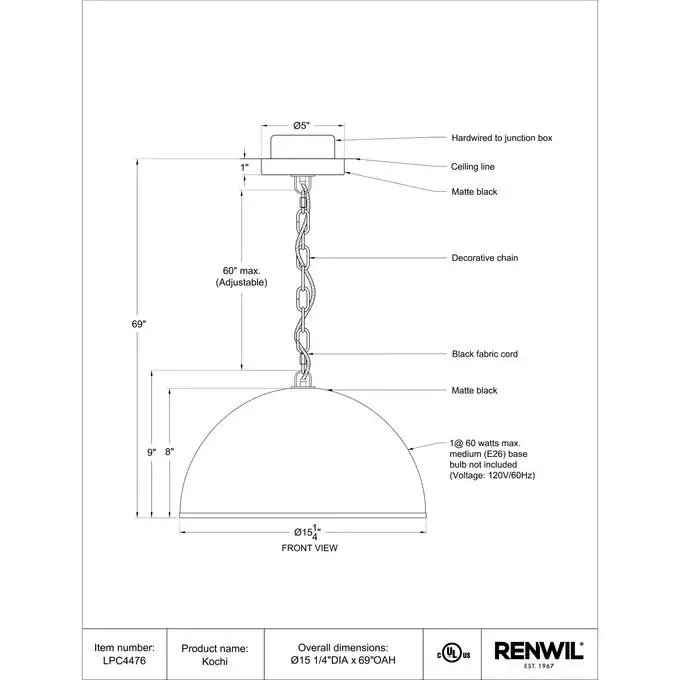 RENWIL CORIO LIGHT LPC4477 vancouver