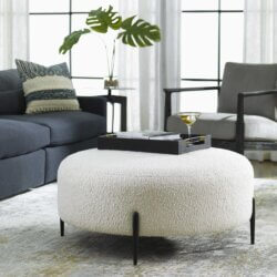 UTTERMOST ARLES LARGE OTTOMAN BLACK 23778 halifax