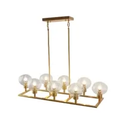YOUNG LIGHTING 8 LIGHT LINEAR CHANDELIER ANTIQUE BRASS 1507C8AB-RT port elgin