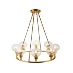 YOUNG LIGHTING 8 LIGHT CHANDELIER ANTIQUE BRASS 1507C8AB-R cornwall