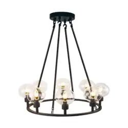 YOUNG LIGHTING 8 LIGHT CHANDELIER SAND BLACK 1507C8BK-R peterborough