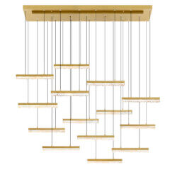 CWI LIGHTING STAGGER INTEGRATED LED BRASS CHANDELIER 1588P60-14-624 toronto