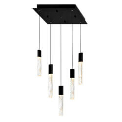 CWI LIGHTING GRETA INTEGRATED LED BLACK MINI PENDANT 1589P12-5-101 king city