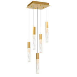 CWI LIGHTING GRETA INTEGRATED LED BRASS MINI PENDANT 1589P12-5-624 woodbridge