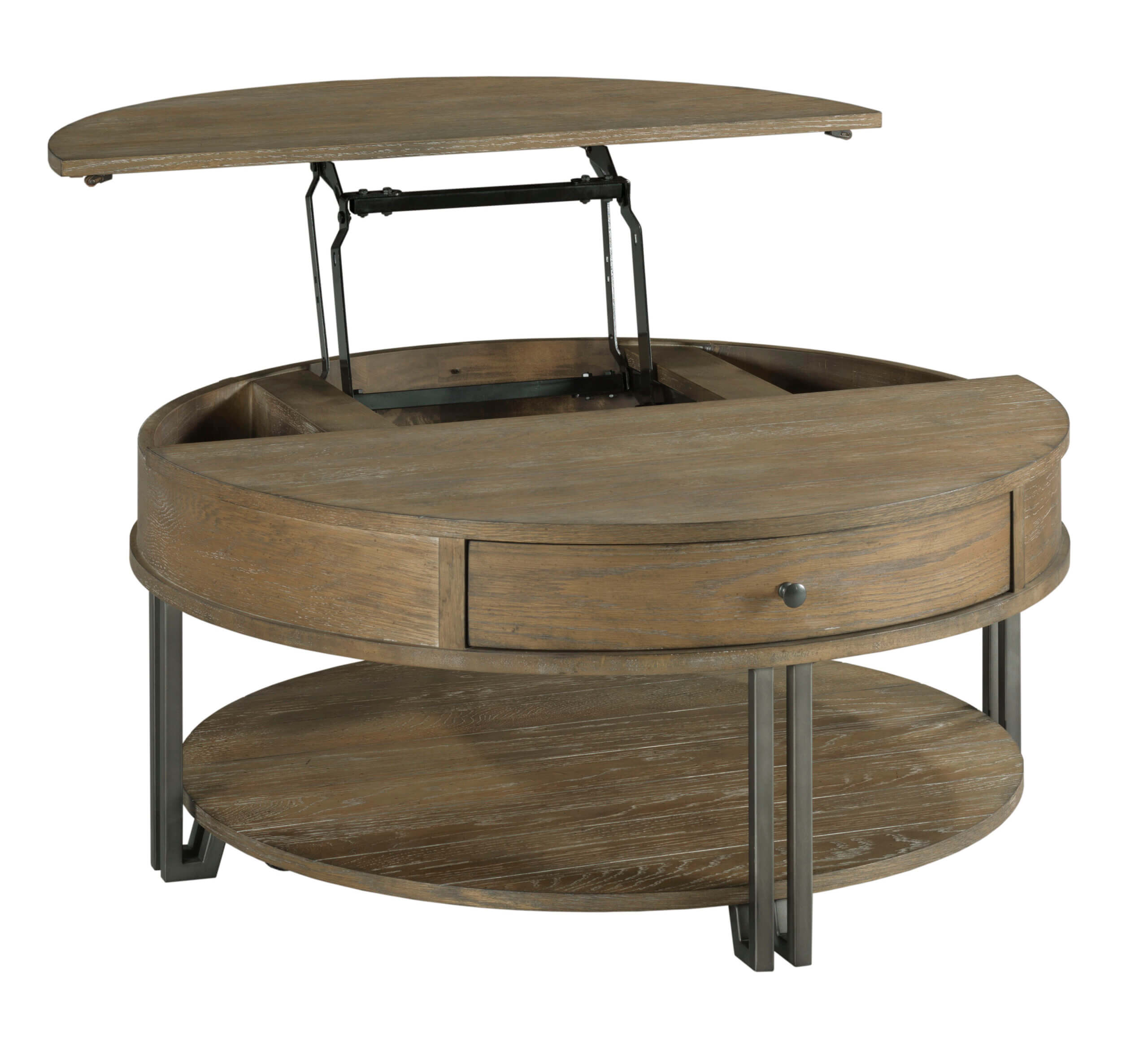 HAMMARY SADDLETREE-HAMILTON ROUND LIFT TOP COFFEE TABLE 954-911 montreal