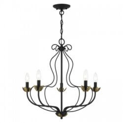 LIVEX LIGHTING KATARINA CHANDELIER BLACK 42905-04 monton