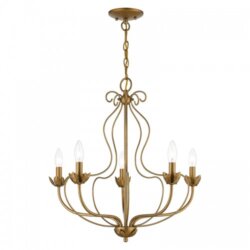 LIVEX LIGHTING KATARINA CHANDELIER GOLD LEAF 42905-48 edmonton
