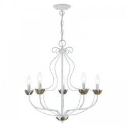 LIVEX LIGHTING KATARINA CHANDELIER ANTIQUE WHITE 42905-60 perth