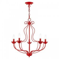 LIVEX LIGHTING KATARINA CHANDELIER SHINY RED 42905-72 calagary