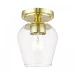 LIVEX LIGHTING WILLOW FLUSH MOUNT SATIN BRASS 46720-12 niagara