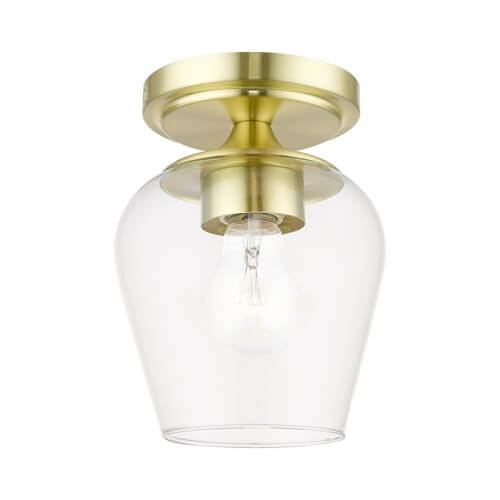 LIVEX LIGHTING WILLOW FLUSH MOUNT SATIN BRASS 46720-12 niagara