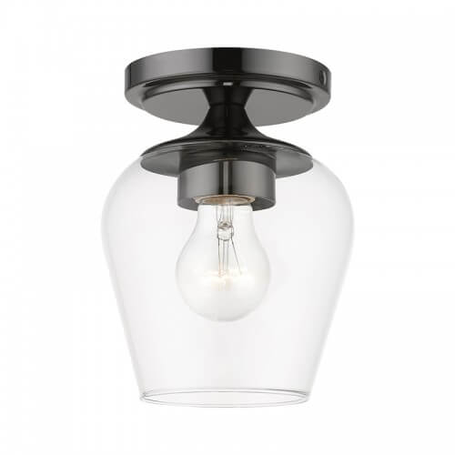 LIVEX LIGHTING WILLOW FLUSH MOUNT BLACK CHROME 46720-46 nobleton