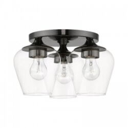 LIVEX LIGHTING WILLOW FLUSH MOUNT BLACK CHROME 46723-46 markham