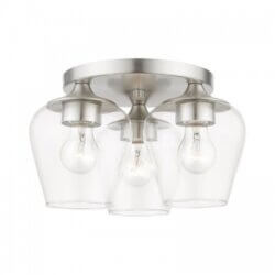 LIVEX LIGHTING WILLOW FLUSH MOUNT BRUSHED NICKEL 46723-91 oakville