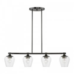 LIVEX LIGHTING WILLOW LINEAR CHANDELIER BLACK CHROME 46724-46 burlington