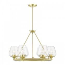 LIVEX LIGHTING WILLOW CHANDELIER SATIN BRASS 46726-12 caledon