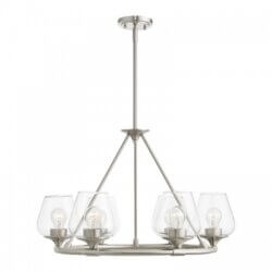 LIVEX LIGHTING WILLOW CHANDELIER BRUSHED NICKEL 46726-91 vaughan