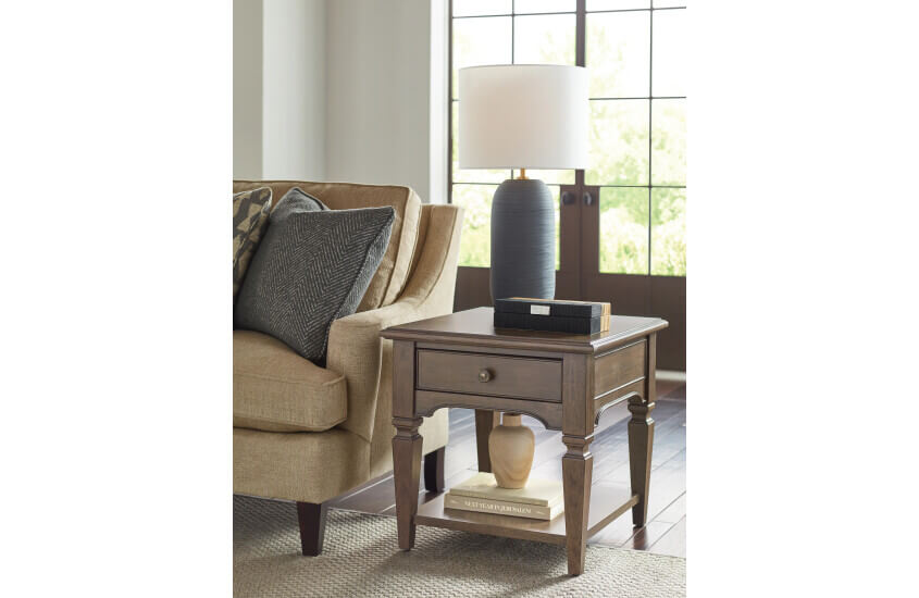 HAMMARY MARIBELLE RECTANGULAR DRAWER END TABLE 373-915 cornwall