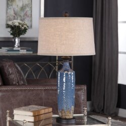 BLUE CERAMIC TABLE LAMP 1-62062 port elgin