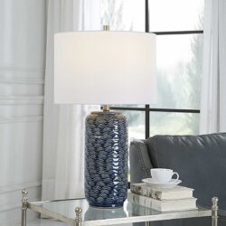 BLUE CERaMIC TABLE LAMP 1-98062w vaughan