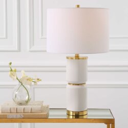 WHITE CERAMIC TABLE LAMP 1-31162w kitchener