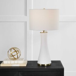 WHITE CERAMIC TABLE LAMP 1-91162w calgary
