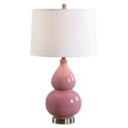 PINK CERAMIC TABLE LAMP 1-65162w belleville