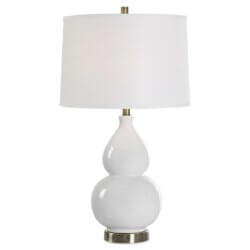 WHITE CERAMIC TABLE LAMP 1-85162w brockville