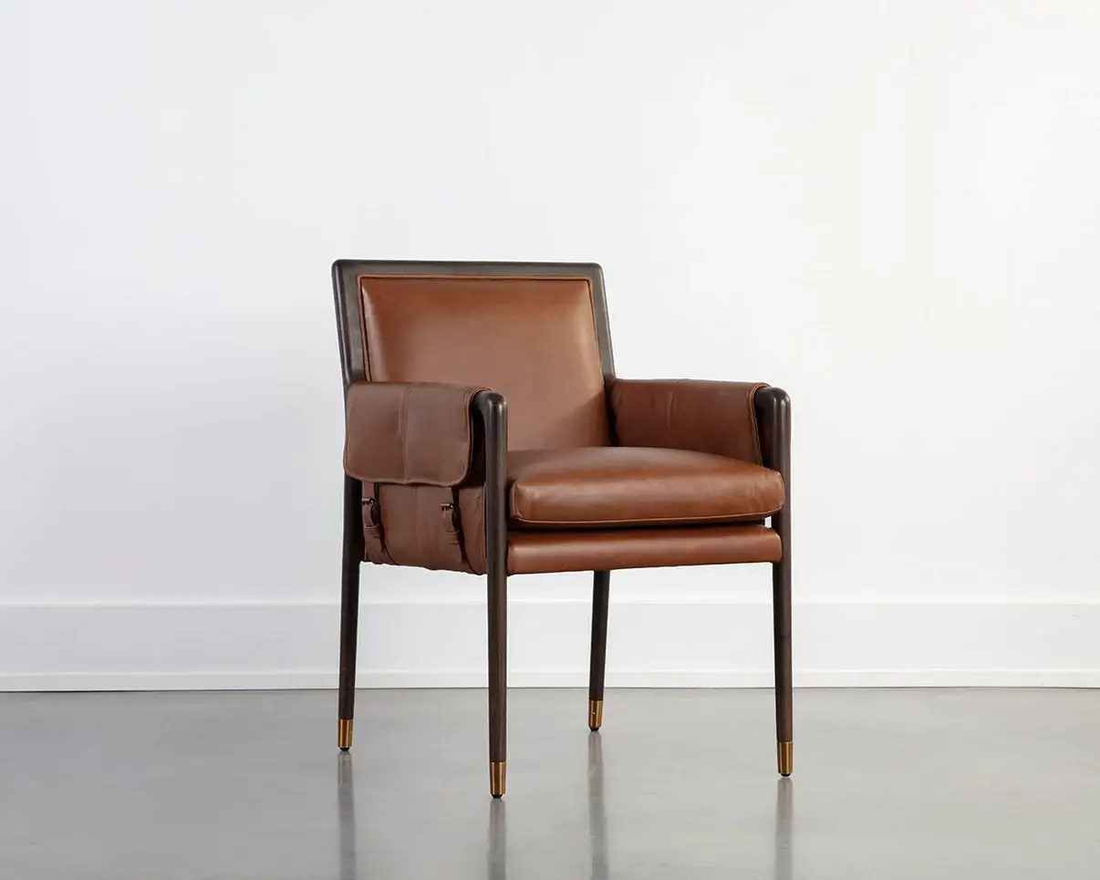 sunpan mauti dining armchair brown tobacco 111455 vaughan