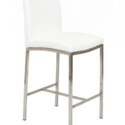 FURNISHINGS MATE ADAM COUNTER STOOL WHITE SET OF TWO BS 058-WH-SS montreal