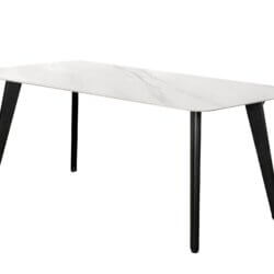 FURNISHINGS MATE CARLI TABLE WHITE SINTERED STONE TOP DT C23-STN1 W-MB godridge