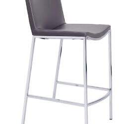 FURNISHINGS MATE DOMINIC COUNTER STOOL GREY SET OF TWO CS 401-GR-CHR oakville