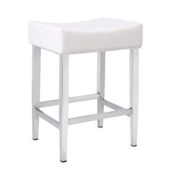 FURNISHINGS MATE JACK COUNTER STOOL WHITE SET OF TWO CS 402-WH-CHR port elgin