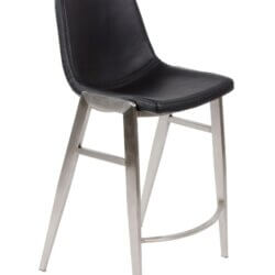 FURNISHINGS MATE MOON COUNTER STOOL BLACK SET OF TWO CS 006-BL-SS niagara