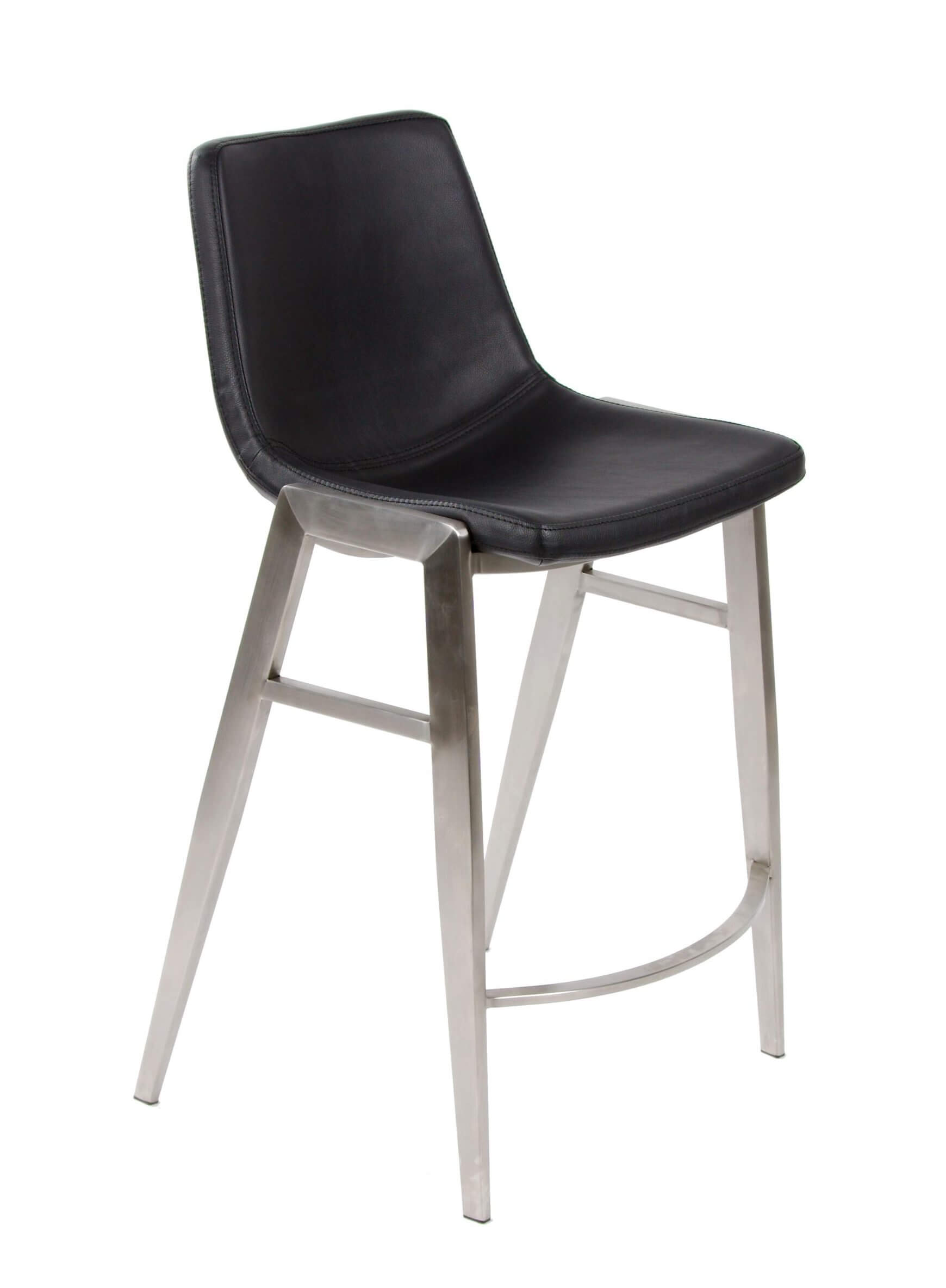 FURNISHINGS MATE MOON COUNTER STOOL BLACK SET OF TWO CS 006-BL-SS niagara