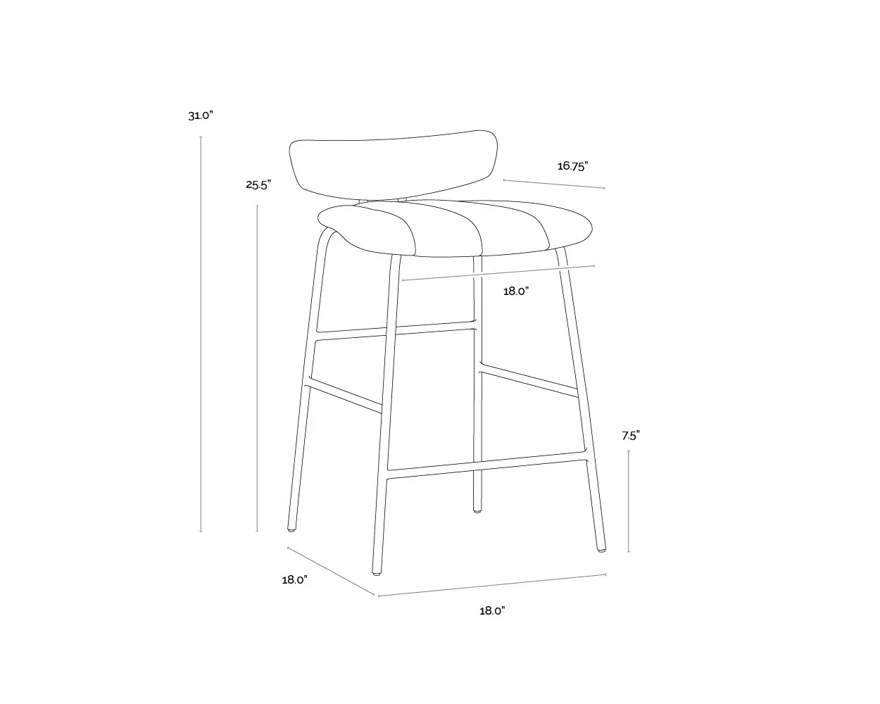 SUNPAN LORELEI COUNTER STOOL CREAM 106017 uxbridge
