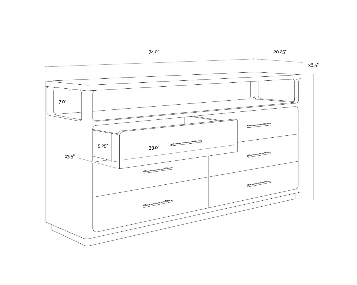 SUNPAN DANETTE DRESSER GREIGE 110927 brockville