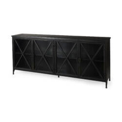 MERCANA POPPY BLACK METAL WITH GLASS DOOR SIDEBOARD 50524 vancouver