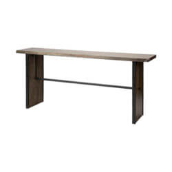 MERCANA LEDGER LIVE EDGE WOODEN BROWN CONSOLE 68243 kelowna