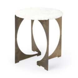 MERCANA REINHOLD LIVE-EDGE MARBLE TOP END TABLE 68233-AB kingston