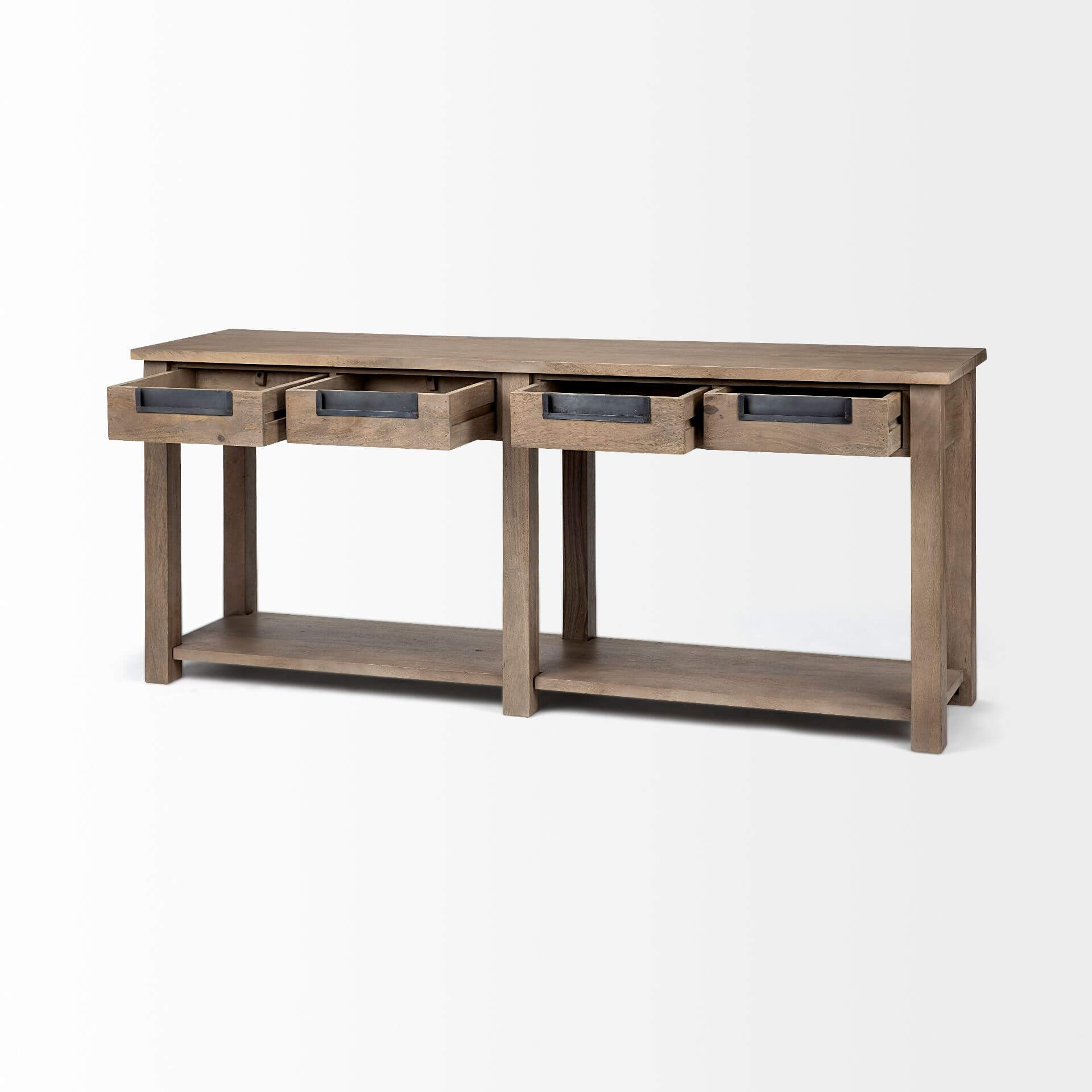 MERCANA HARRELSON BROWN WOOD 4 DRAWER CONSOLE 68205 perth