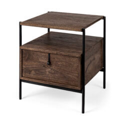 MERCANA GLENN DARK WOOD END TABLE 69015 caledon