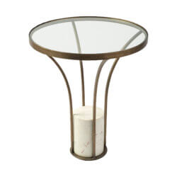 MERCANA JACINTA 21" ROUND GLASS TOP END TABLE 69053-AB oakville