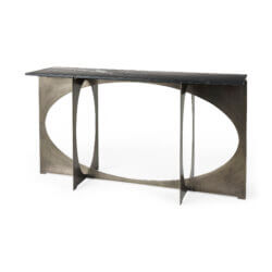 MERCANA REINHOLD BLACK MARBLE CONSOLE TABLE 69263-AB quebec city