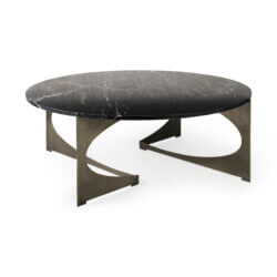 MERCANA REINHOLD LIVE-EDGE BLACK MARBLE TOP COFFEE TABLE 69262-AB montreal