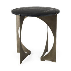 MERCANA REINHOLD LIVE-EDGE BLACK MARBLE TOP END TABLE 69264-AB toronto