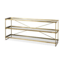 MERCANA TREY GOLD METAL AND GLASS CONSOLE 69782 kelowna