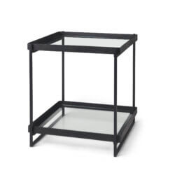 MERCANA TREY BLACK METAL AND GLASS END TABLE 69787 ottawa
