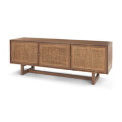 MERCANA GRIER MEDIUM BROWN WOOD WITH CANE MEDIA CONSOLE 69897 edmonton